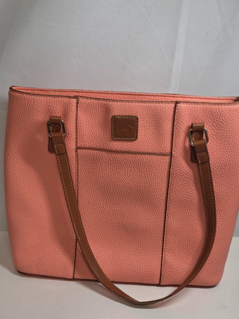 Dooney & Bourke Lexington Shopper Tote Bag – Coral Pink Pebble Grain Leather Pro
